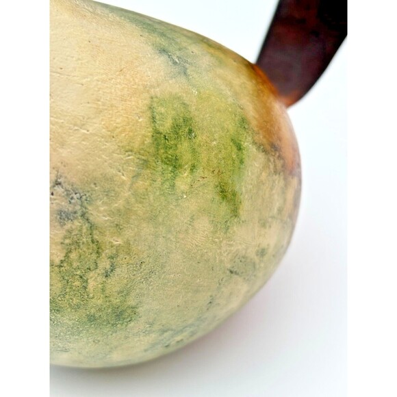 Folk Art Clay Art Pottery Bird Figure w/ Wrought Iron Tail Handcrafted Mexico - Picture 12 of 13